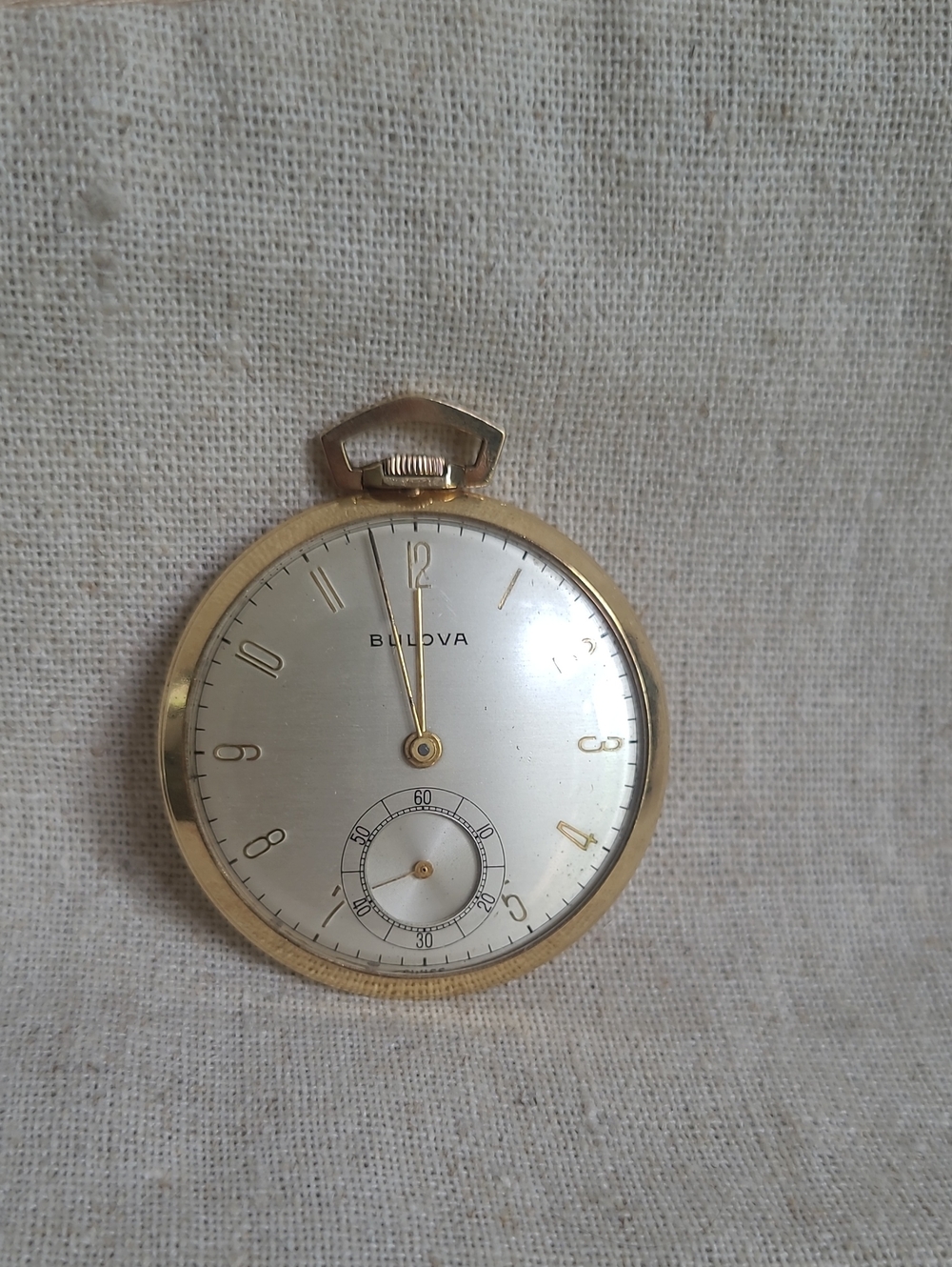 Vintage Bulova Goldplated Pocket Watch with Subdial